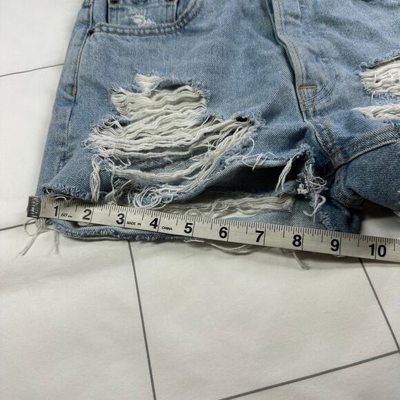 GRLFRND Denim Shorts Womens 25 Blue Cindy Distressed Night Fever Destroyed Boho - Picture 15 of 15